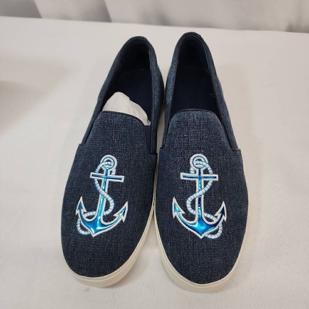 Katy Perry Women's Size 11 The Kerry Sneaker Anchor Denim Comfort Flat New - Picture 7 of 10